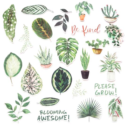 12 Pack: Green Plants Die Cut Stickers by Recollections™